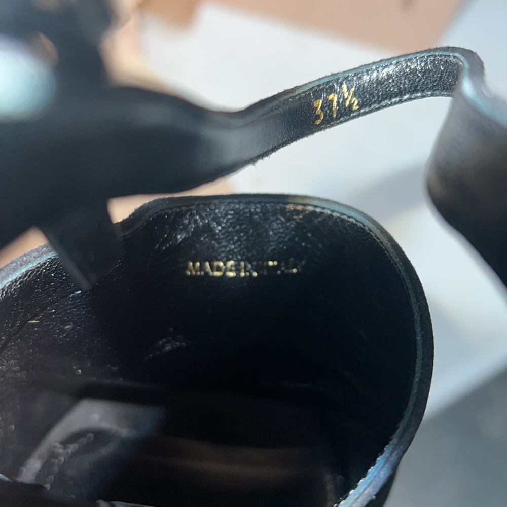 PRADA ankle strap black suede heels sandals with box, bag, and extra tips. - Picture 10 of 11